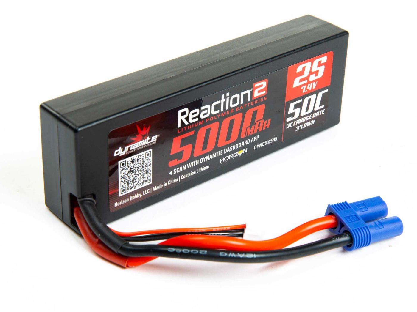 7.4V 5000mAh 2S 50C LiPo, Hardcase: EC5