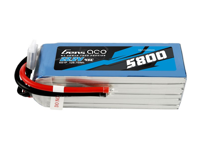 Li-Po 6S 22.2V 5800mAh 45C with no plug