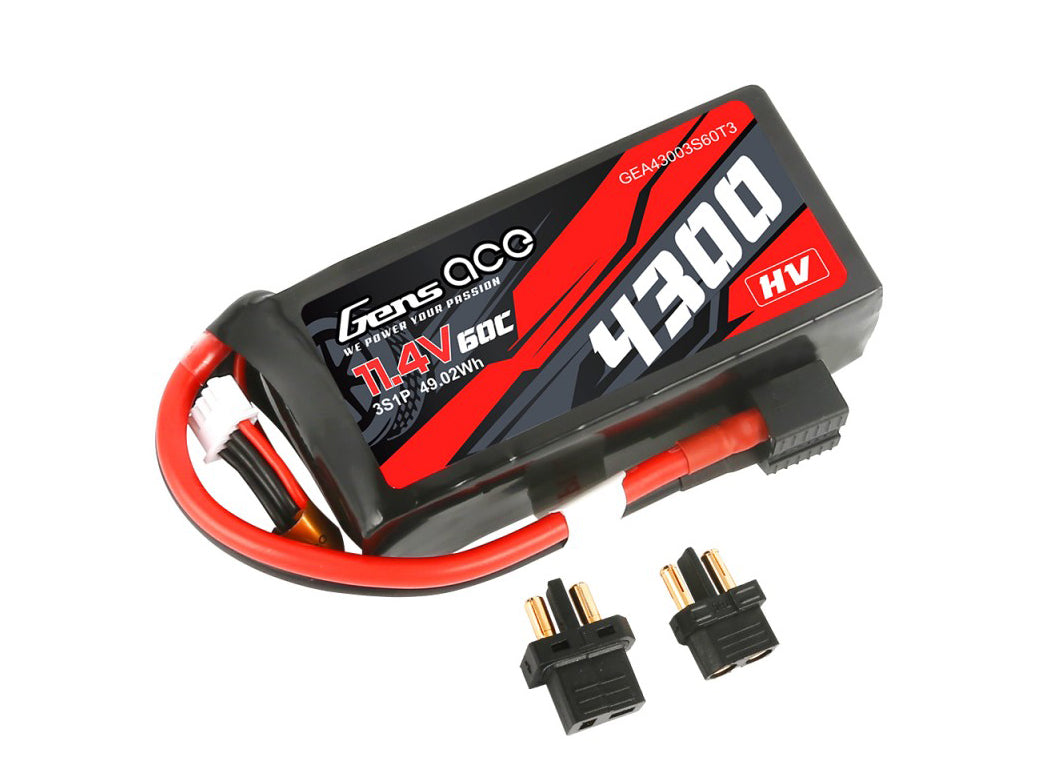 Li-Po 3S 11.4V HV 4300mAh 60C with XT60/T-Type