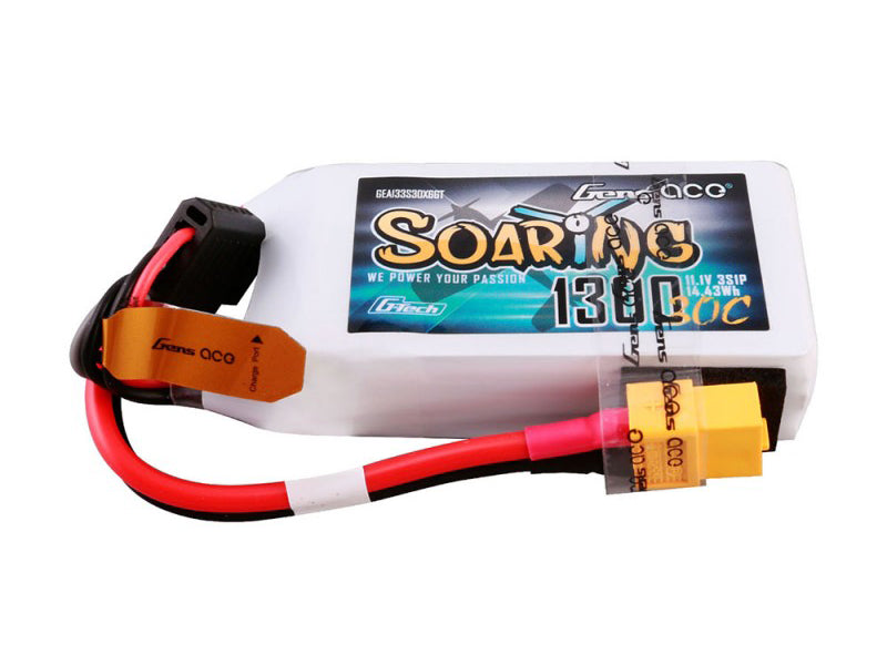 Li-Po G-Tech 3S 11.1V 1300mAh 30C Soaring with XT60