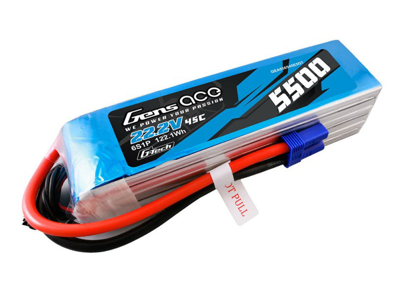 Li-Po G-Tech 6S 22.2V 5500mAh 45C with EC5