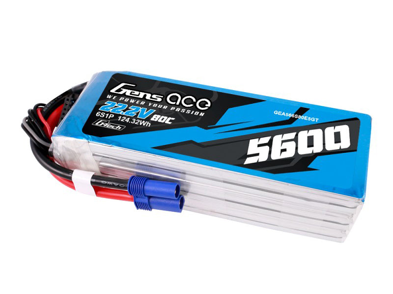 Li-Po G-Tech 6S 22.2V 5600mAh 80C with EC5