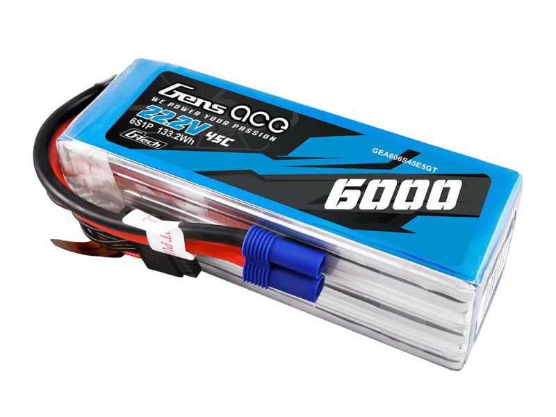 Li-Po G-Tech 6S 22.2V 6000mAh 45C with EC5