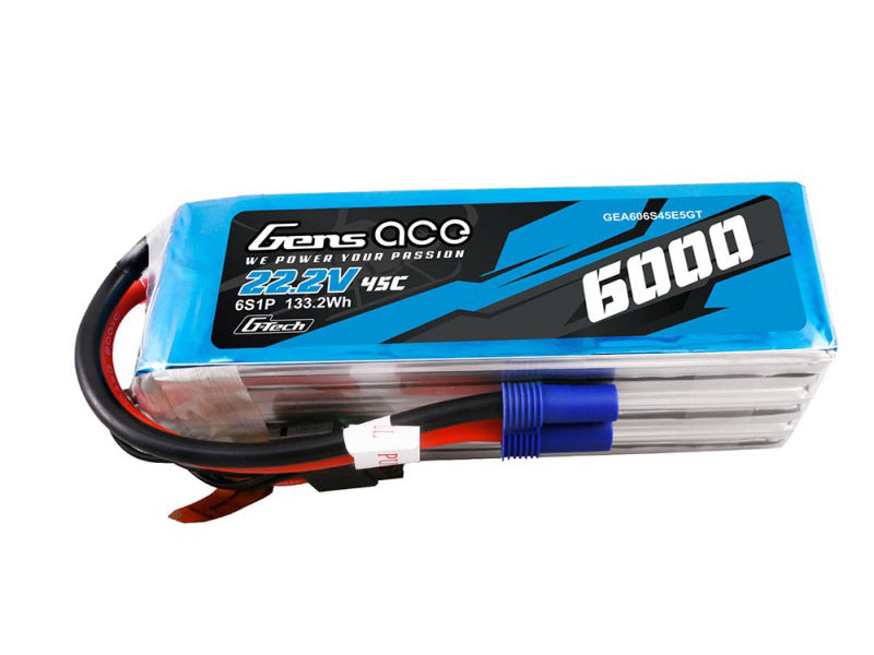 Li-Po G-Tech 6S 22.2V 6000mAh 45C with EC5