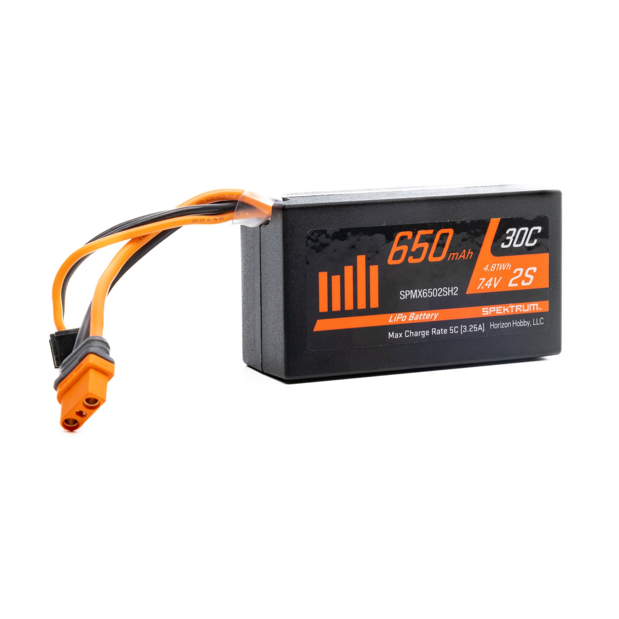 Spektrum 650mAh 2S 7.4V 30C Mini Smart G1 LiPo; IC2