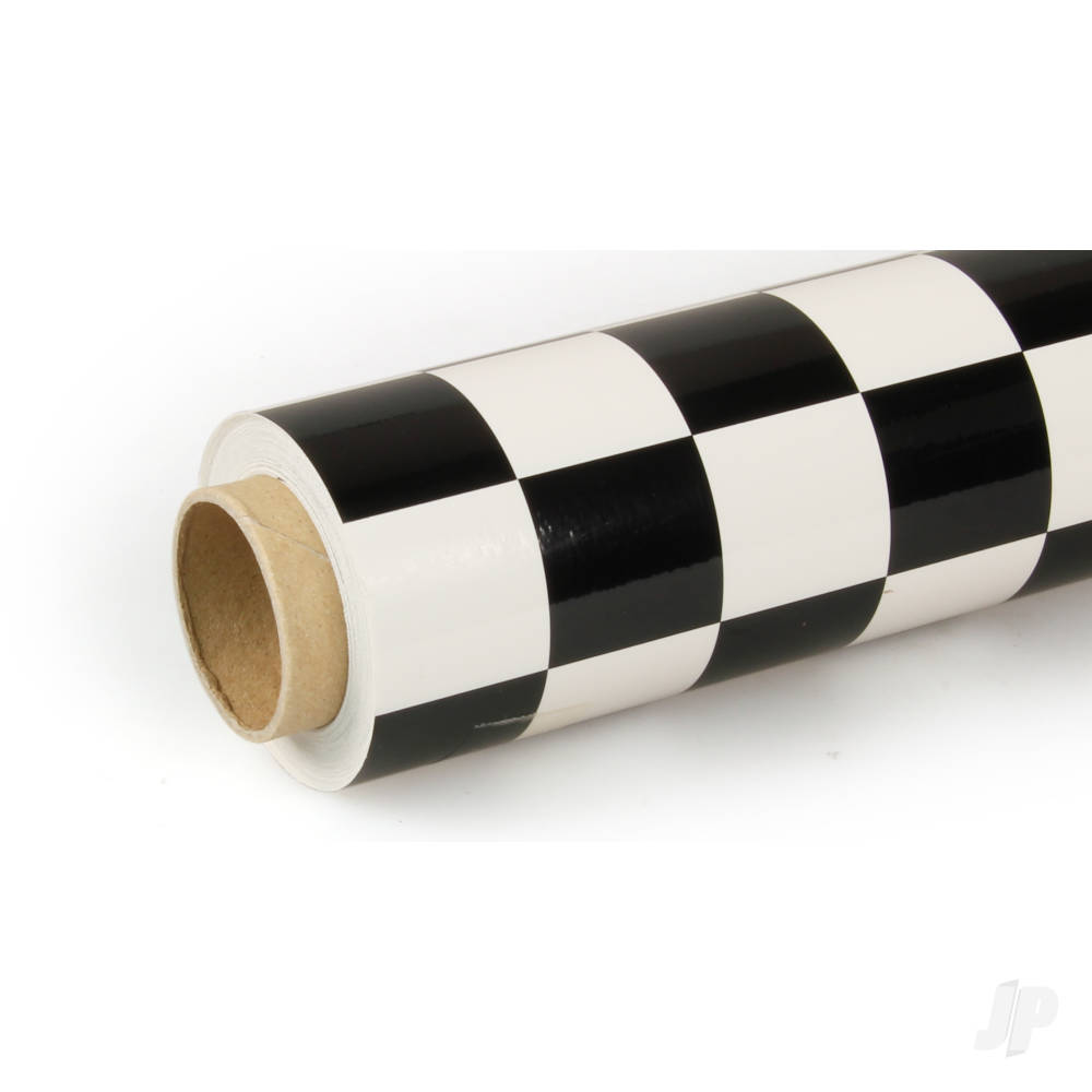 10m ORACOVER Fun-3 Medium Chequered, White + Black (60cm width)