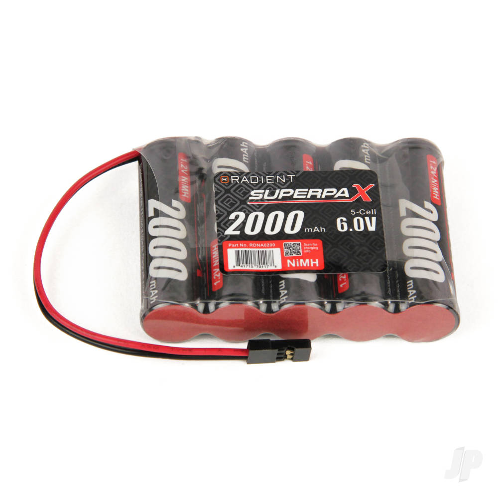 NiMH 6.0V 2000mAh AA SBS-Flat, Rx-JR