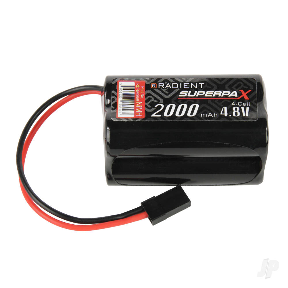 NiMH 4.8V 2000mAh AA Square, Rx, JR