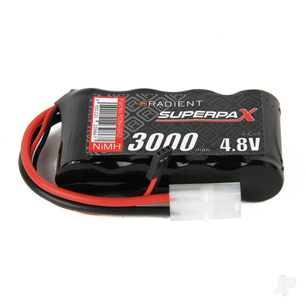 NiMH 4.8V 3000mAh SC Flat, Rx, TAM / JR