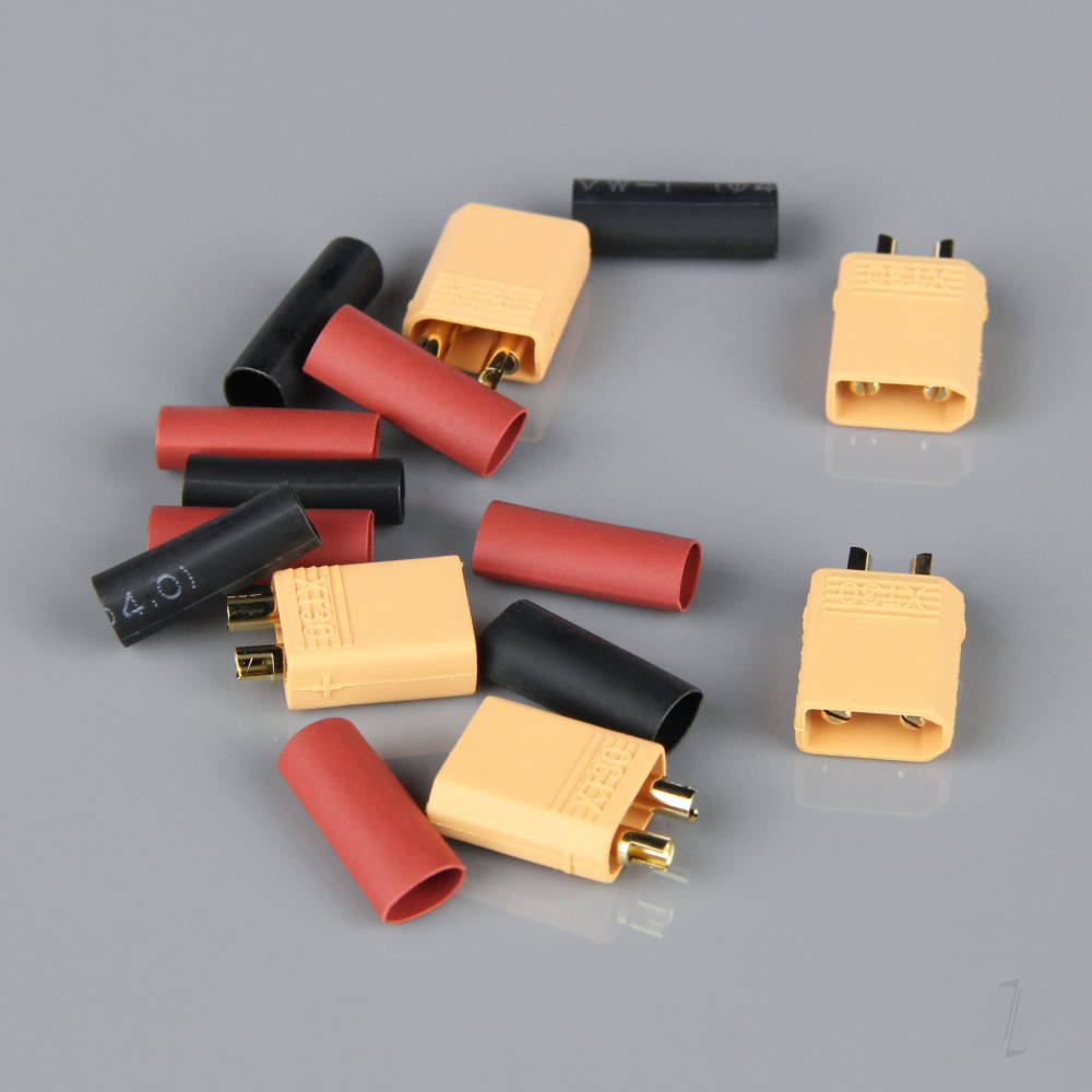 XT30 Male including Heat Shrink (ESC End) (5 pcs)