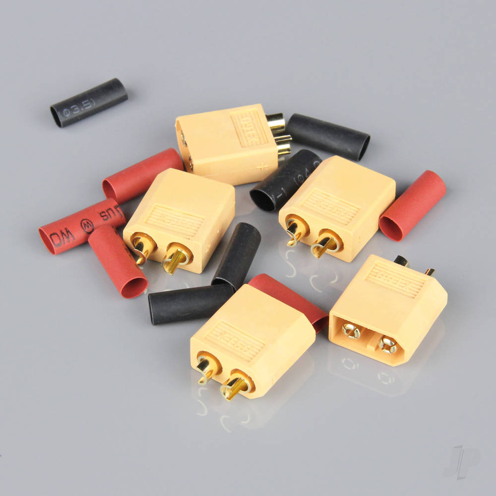 XT60 Male including Heat Shrink (ESC End) (5 pcs)