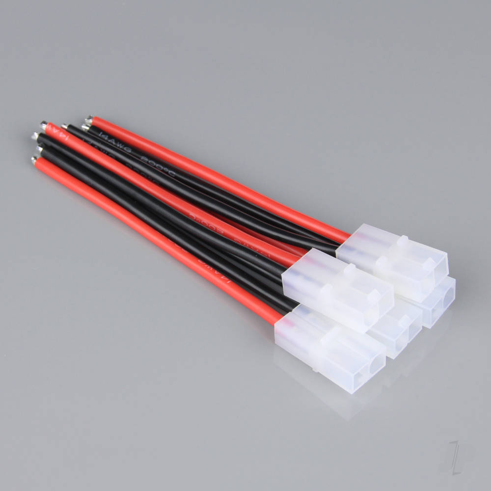 Pigtail Connector, Tamiya Female, 14AWG, 100mm (Battery End) (5 pcs)