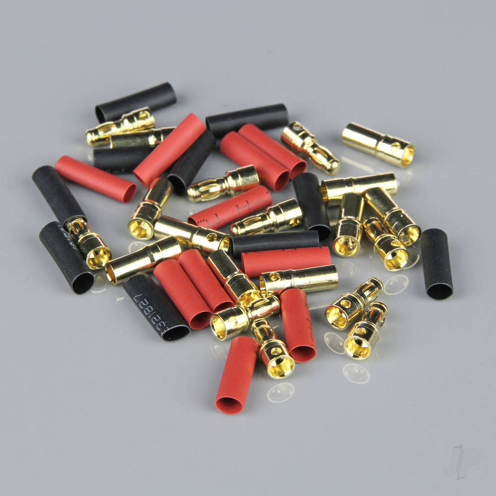 3.5mm Gold Connector Pairs including Heat Shrink (10 pcs)