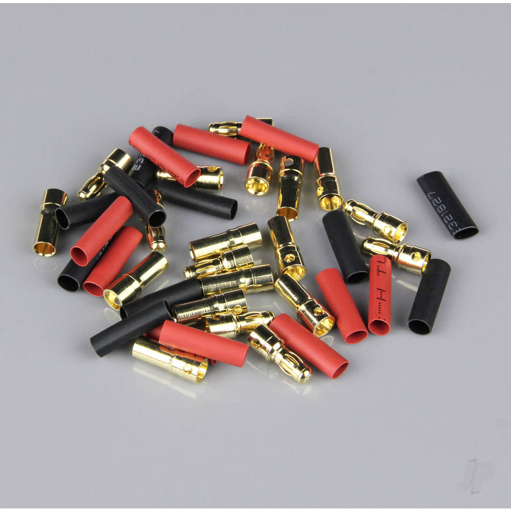 3.5mm Gold Connector Pairs including Heat Shrink (10 pcs)