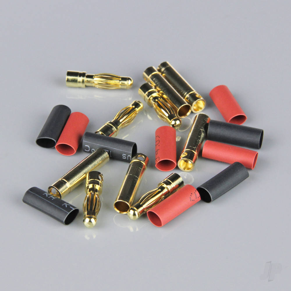 4.0mm Gold Connector Pairs including Heat Shrink (5 pcs)