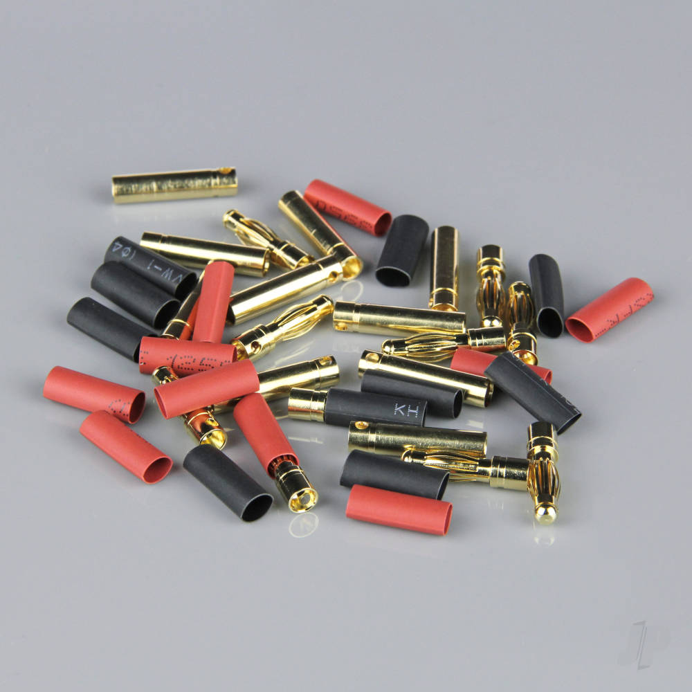 4.0mm Gold Connector Pairs including Heat Shrink (10 pcs)