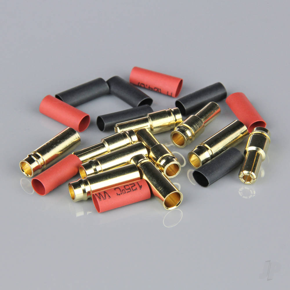 5.0mm Gold Connector Pairs including Heat Shrink (5 pcs)