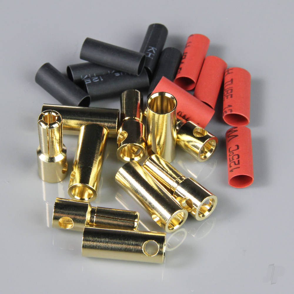 5.5mm Gold Connector Pairs including Heat Shrink (5 pcs)