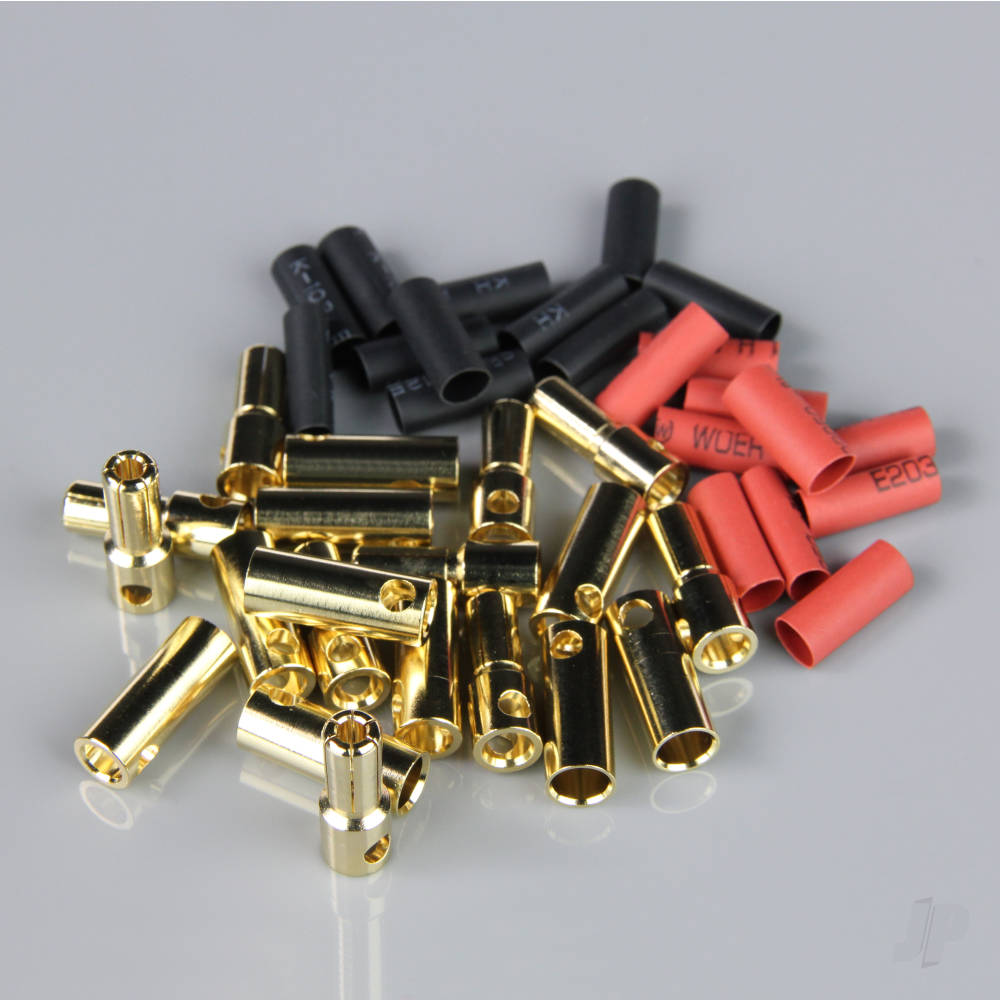 5.5mm Gold Connector Pairs including Heat Shrink (10 pcs)