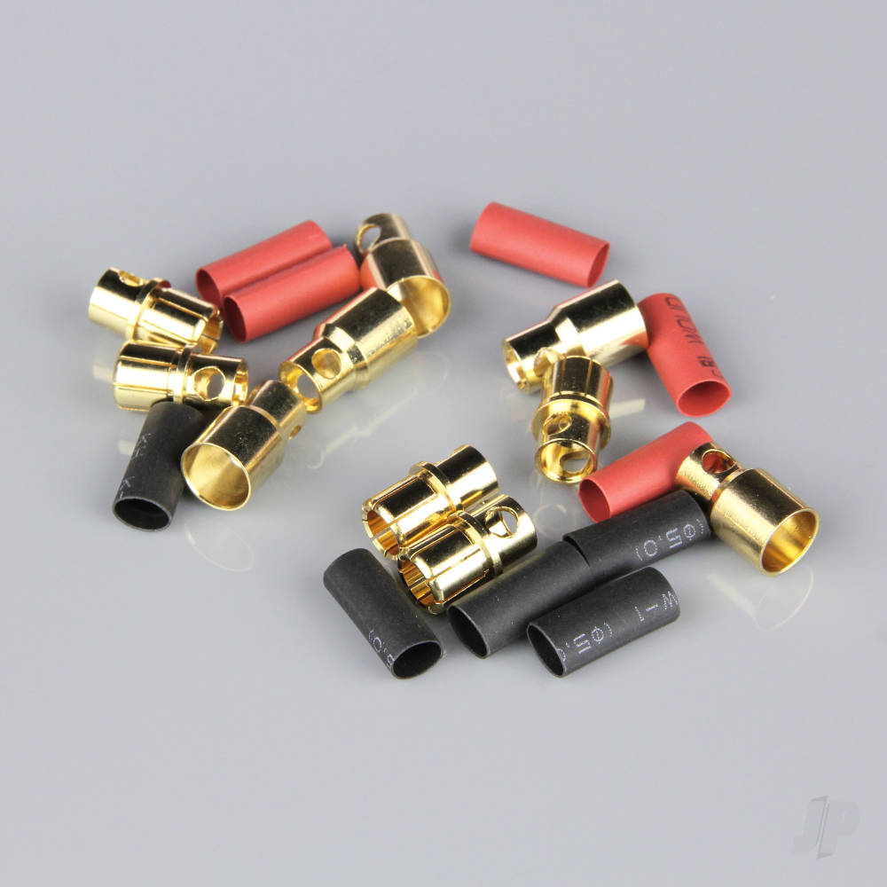 8.0mm Gold Connector Pairs including Heat Shrink (5 pcs)