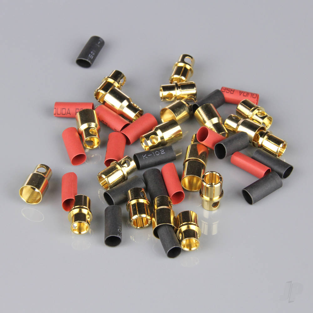 8.0mm Gold Connector Pairs including Heat Shrink (10 pcs)