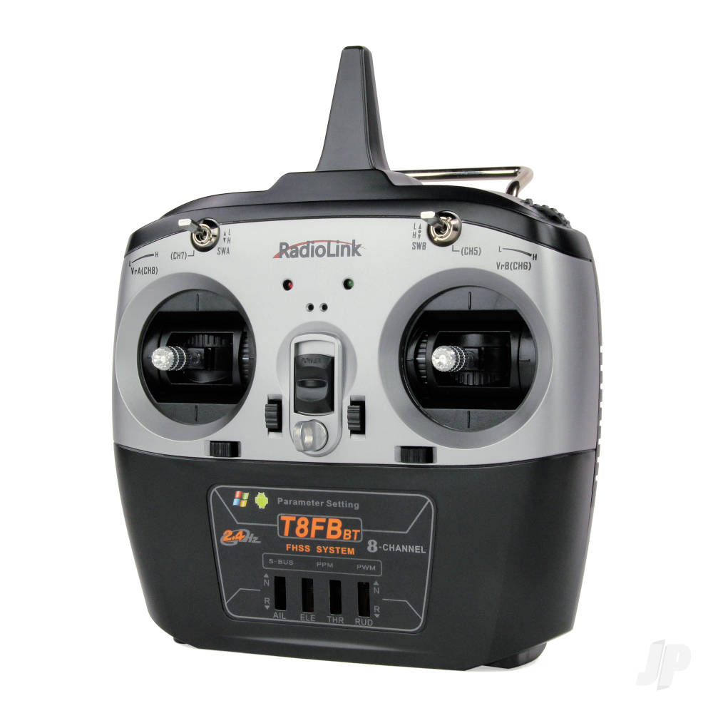 T8FB 2.4GHz 8-Channel Transmitter with Bluetooth and 2x R8EF Receivers (Mode 1)