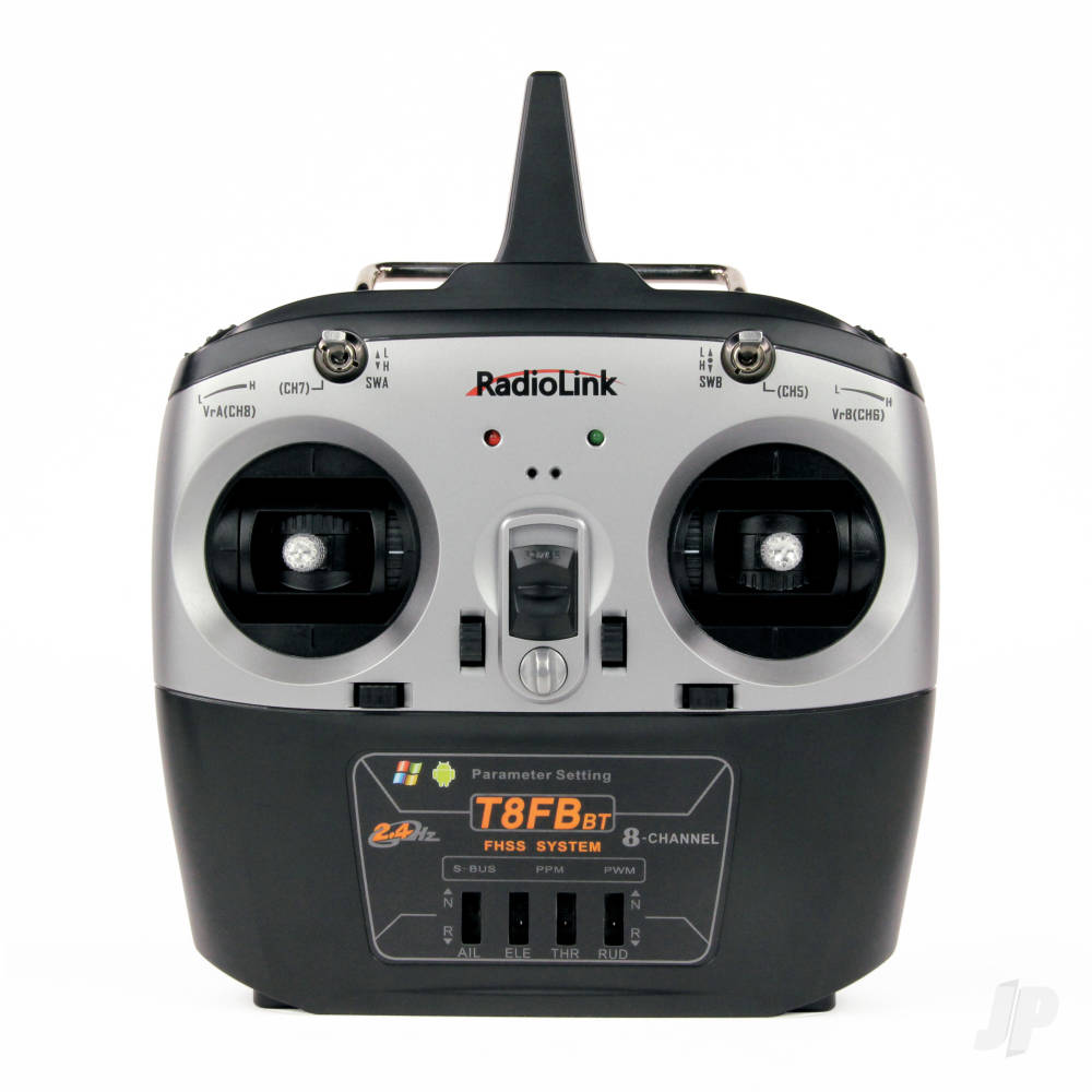 T8FB 2.4GHz 8-Channel Transmitter with Bluetooth and 2x R8EF Receivers (Mode 1)