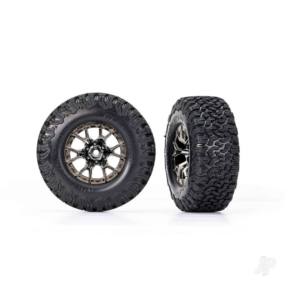 Tyres &amp; wheels, assembled, glued (Ford Raptor R black chrome wheels, BFGoodrich All-Terrain T/A KO2 Tyres, foam inserts) (2) (2WD front)