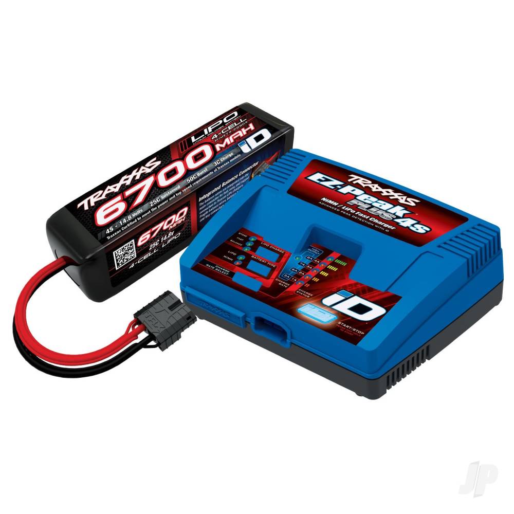 iD Completer Pack with 1x EZ-Peak Plus 4S Charger (2981T) &amp; 1x LiPo 4S 6700mAh Battery (2890X)