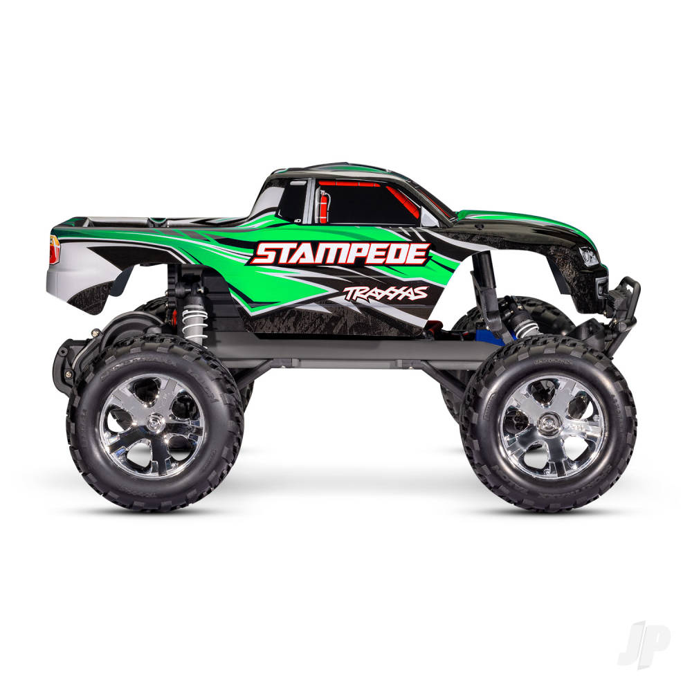 Green Stampede 1:10 2WD RTR Electric Monster Truck (+ TQ 2-ch, XL-5, Titan 550, 7-Cell NiMH, DC charger, LED lights)