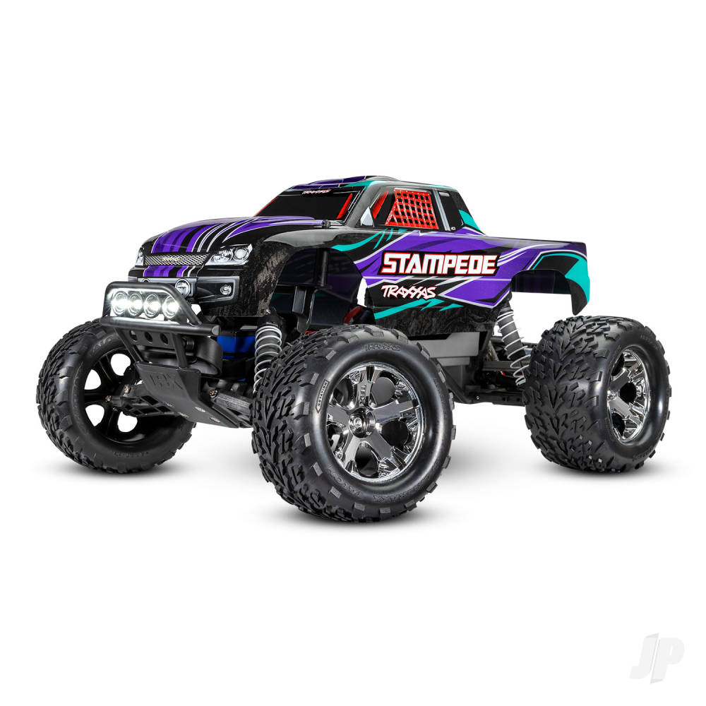 Purple Stampede 1:10 2WD RTR Electric Monster Truck (+ TQ 2-ch, XL-5, Titan 550, 7-Cell NiMH, DC charger, LED lights)