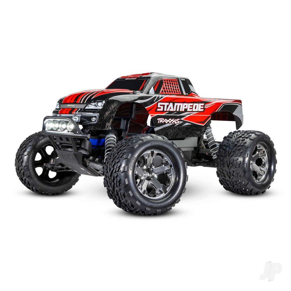 Red Stampede 1:10 2WD RTR Electric Monster Truck (+ TQ 2-ch, XL-5, Titan 550, 7-Cell NiMH, DC charger, LED lights)