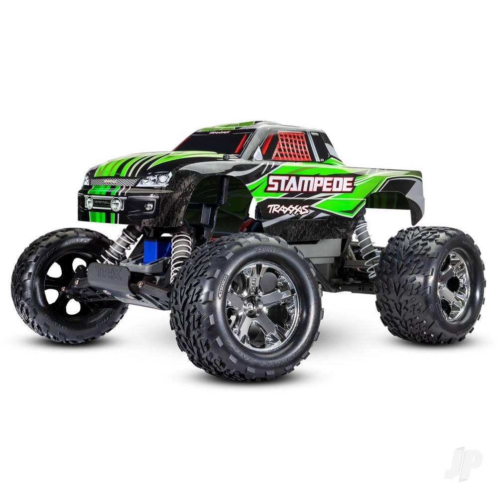 Stampede 1:10 2WD RTR Electric Monster Truck, Green (+ TQ 2-ch, Titan 550, XL-5, 7-Cell NiMH, USB-C charger)