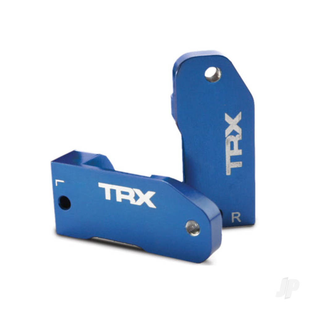 TRAXXAS Caster blocks, 30-degree, Blue-anodised 6061-T6 aluminium (left &amp; right) / suspension screw pin (2 pcs)