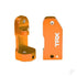 Caster blocks, 30-degree, orange-anodised 6061-T6 aluminium (left &amp; right)/ suspension screw pin (2)