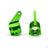 Steering blocks, Rustler / Stampede / Bandit (2 pcs), 6061-T6 aluminium (Green-anodised) / 5x11mm ball bearings (4 pcs)