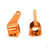 Steering blocks, Rustler/Stampede/Bandit (2), 6061-T6 aluminium (orange-anodised)/ 5x11mm ball bearings (4)