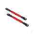 Camber links, Rear (Tubes Red-anodised, 7075-T6 aluminium, stronger than titanium) (73mm) (2 pcs) / rod ends (4 pcs) / aluminium wrench (1pc)