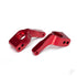 Stub axle carriers, Rustler / Stampede / Bandit (2 pcs), 6061-T6 aluminium (Red-anodised) / 5x11mm ball bearings (4 pcs)