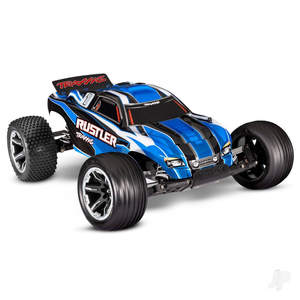 Rustler 1:10 2WD RTR Electric Stadium Truck, Blue (+ TQ 2-ch, XL-5, Titan 550, 7-Cell NiMH, USB-C charger)