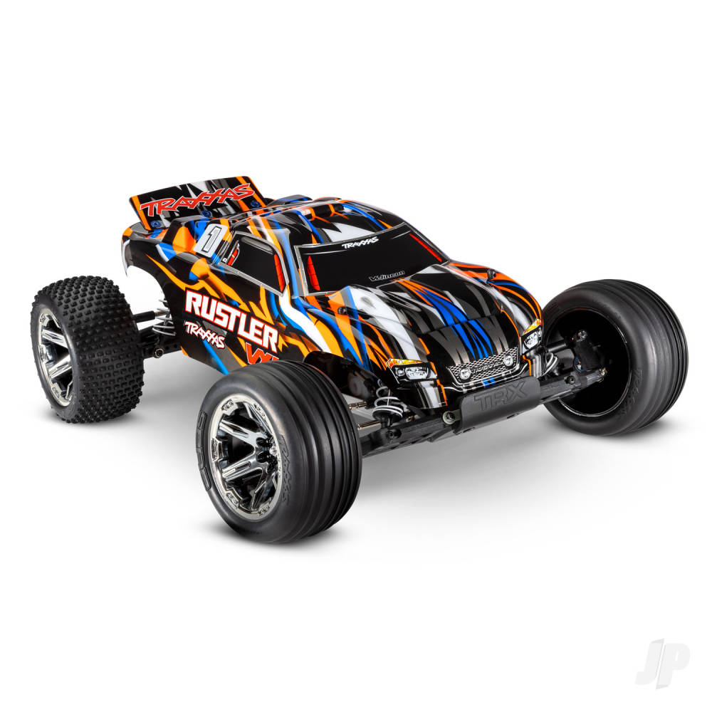 Orange Rustler VXL 1:10 2WD RTR Brushless Electric Stadium Truck (+ TQi 2-ch, TSM, VXL-3s, Velineon 3500kV, Magnum 272R)