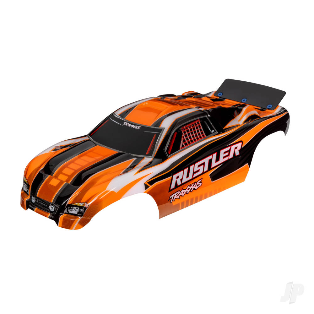 Body, Rustler (also fits Rustler VXL), orange (painted, decals applied, assembled with wing)