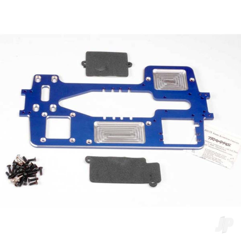 Chassis, 7075-T6 billet machined aluminium (4mm) (Blue) / hardware