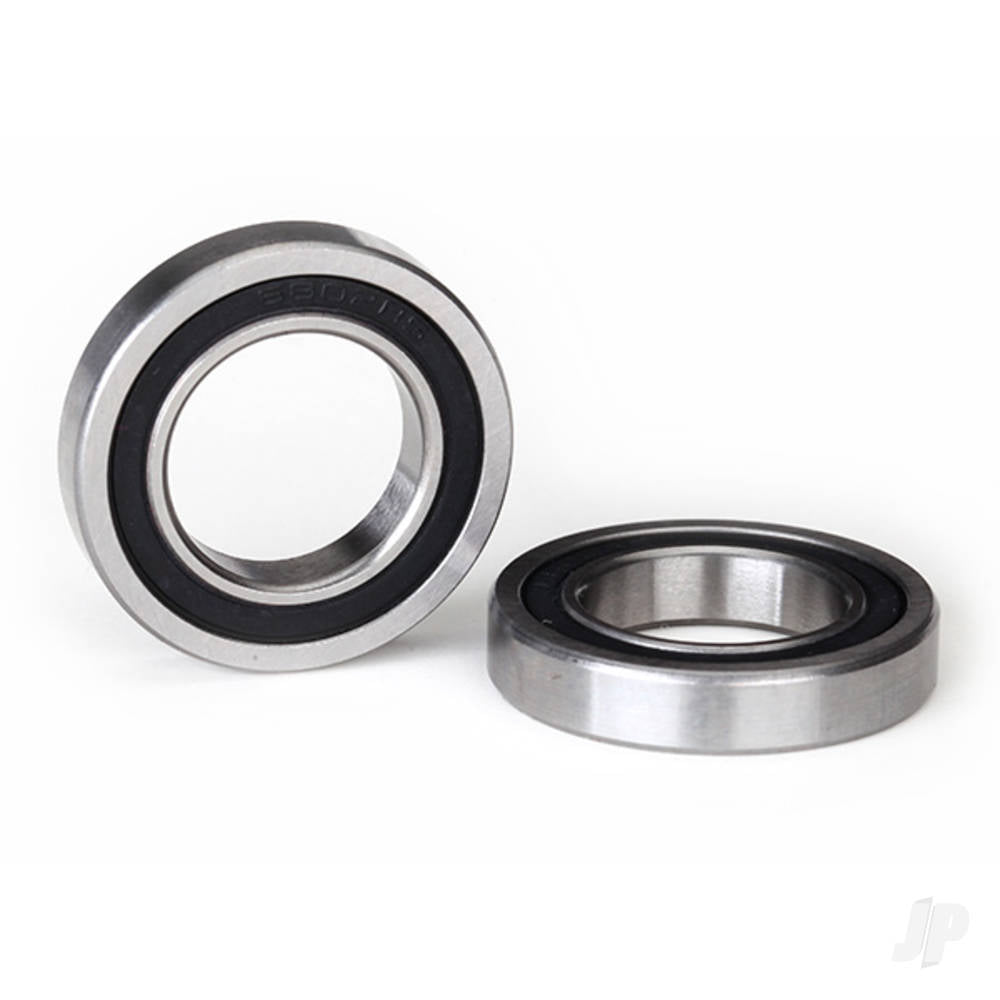 Ball bearing, black rubber sealed (15x26x5mm) (2 pcs)