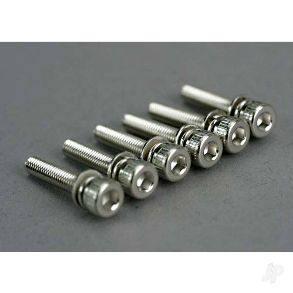 Screws, 3x15mm cap-head machine (hex drive) ( with split and flat washers) (6 pcs)