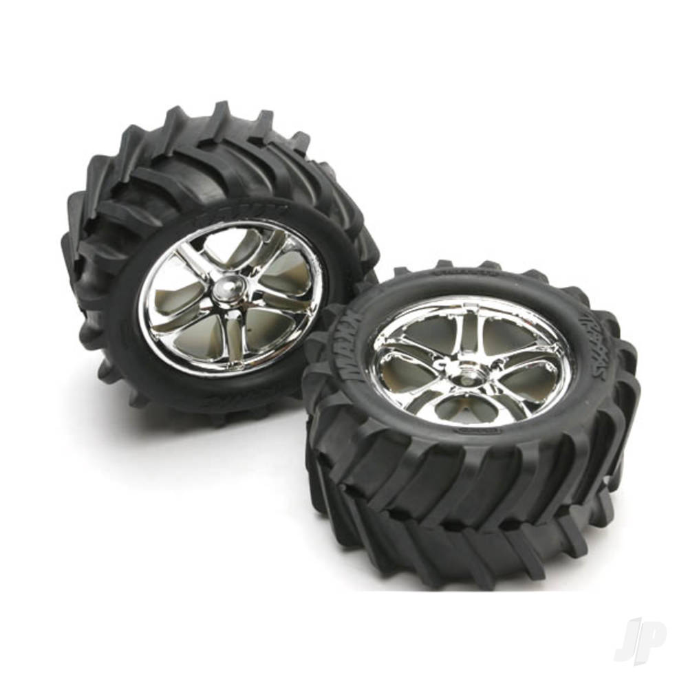 Tyres and Wheels, Assembled Glued Maxx Chevron Tyres (2 pcs)