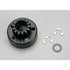 Clutch bell (14-tooth) / 5x8x0.5mm fibre washer (2 pcs) / 5mm e-clip (requires 5x10x4mm ball bearings part #4609) (1.0 metric pitch)