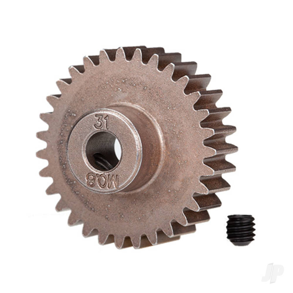 31-T Pinion Gear (0.8 metric pitch, compatible with 32-pitch) Set (fits 5mm shaft)