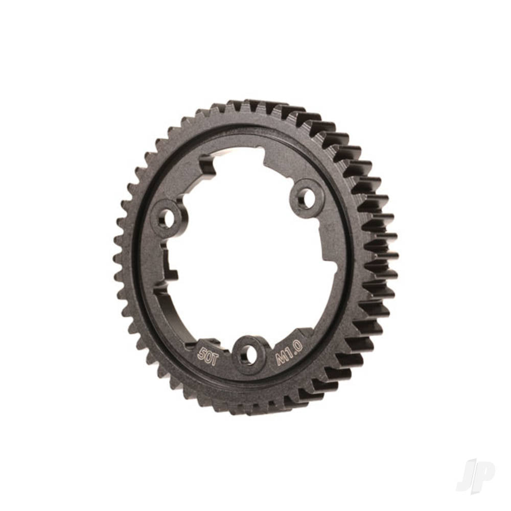 Spur gear, 50-tooth, steel (wide face, 1.0 metric pitch)