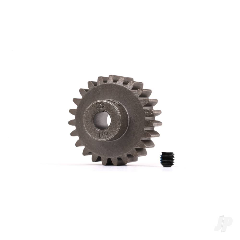 Gear, 23-T pinion (1.0 metric pitch) (fits 5mm shaft)/ set screw (for use only with steel spur gears)